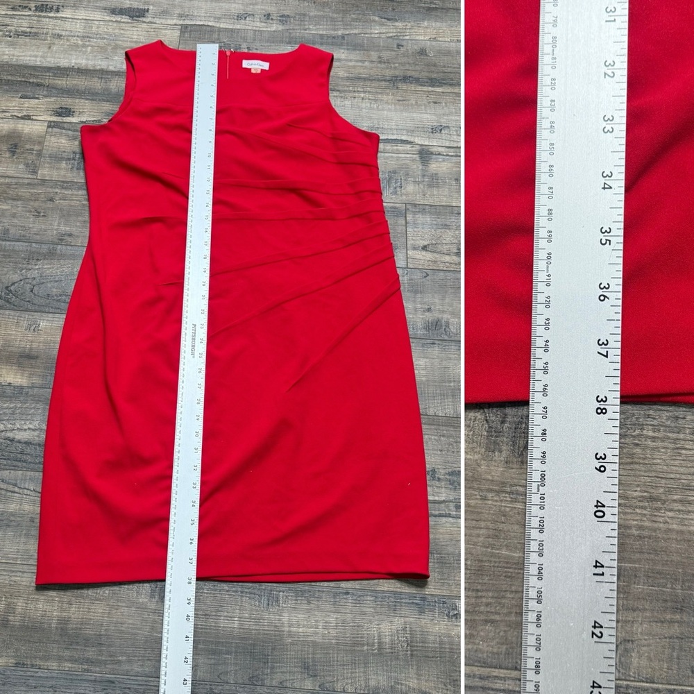 Calvin Klein Vibrant Red Starburst Sleeveless Midi Dress Women's Plus Size 14W - Picture 8 of 8